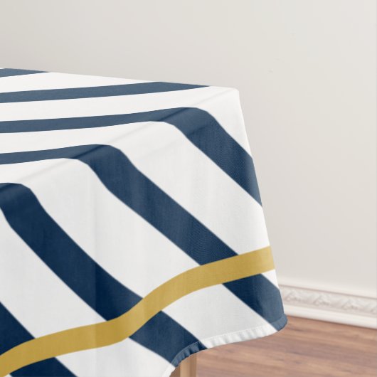 Nautical Stripes Navy and Gold Tafelkleed (Voorbeeld)