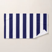 Nautical Stripes Navy Blauw en Wit Bad Handdoek (Handdoek)