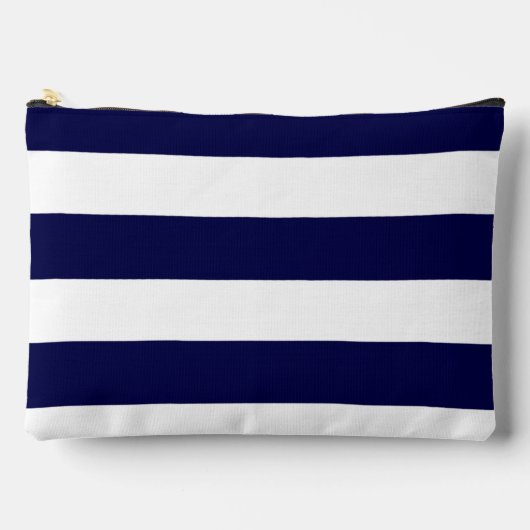 Nautical Stripes Navy Blauw en Wit Etui (Voorkant)