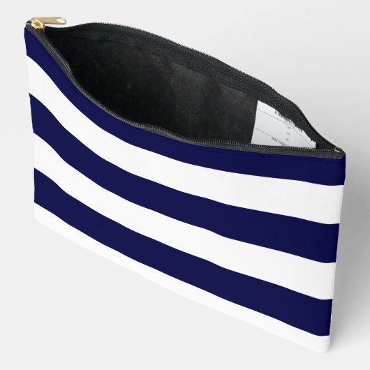 Nautical Stripes Navy Blauw en Wit Etui (Open)