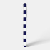 Nautical Stripes Navy Blauw en Wit Samsung Galaxy Hoesje (Linkerkant)