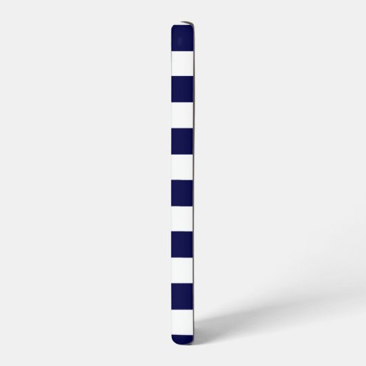 Nautical Stripes Navy Blauw en Wit Samsung Galaxy Hoesje (Linkerkant)