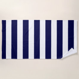 Nautical Stripes Navy Blauw en Wit Strandlaken