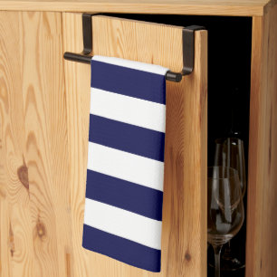 Nautical Stripes Navy Blauw en Wit Theedoek