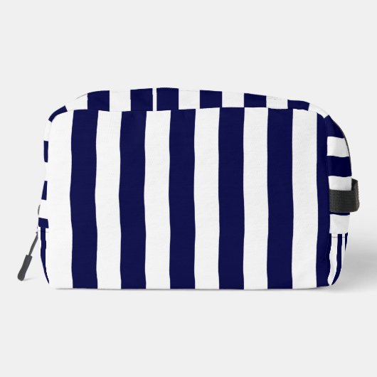 Nautical Stripes Navy Blauw en Wit Toilettasje (Achterkant)