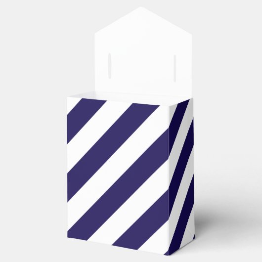 Nautical Stripes & Navy Blue Anchor Wedding Bedankdoosjes (Geopend)
