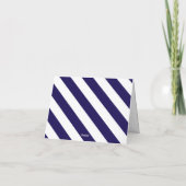 Nautical Stripes & Navy Blue Anchor Wedding Bedankkaart (Achterkant)