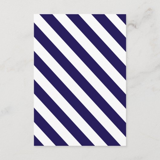 Nautical Stripes & Navy Blue Anchor Wedding Detail Informatiekaartje (Achterkant)