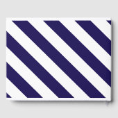 Nautical Stripes & Navy Blue Anchor Wedding Gastenboek (Achterkant)