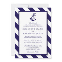 Nautical Stripes & Navy Blue Anchor Wedding