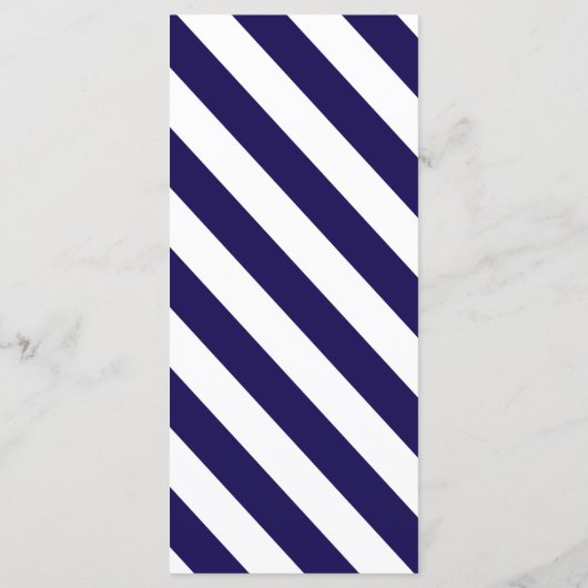 Nautical Stripes & Navy Blue Anchor Wedding Menu (Achterkant)