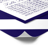 Nautical Stripes & Navy Blue Anchor Wedding Poster (Hoek)