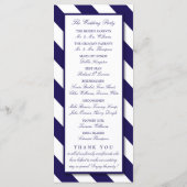 Nautical Stripes & Navy Blue Anchor Wedding Programmakaart (Achterkant)