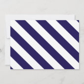 Nautical Stripes & Navy Blue Anchor Wedding Save The Date (Achterkant)