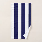 Nautical Stripes Navy Blue and White  Bad Handdoek (Handdoek)