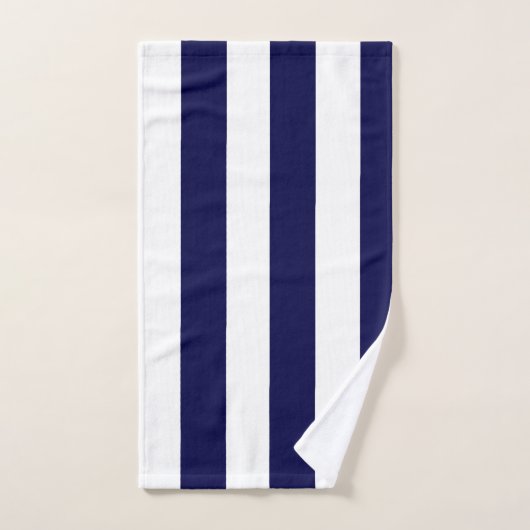 Nautical Stripes Navy Blue and White  Bad Handdoek (Handdoek)