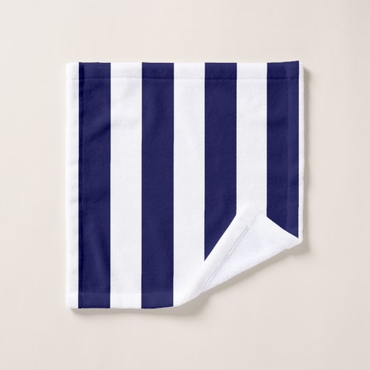 Nautical Stripes Navy Blue and White  Bad Handdoek (Wasdoekje)