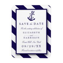 Nautical Stripes & Navy Blue Anker Opslaan van de 