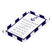 Nautical Stripes & Navy Blue Anker Opslaan van de  Magneet (Linkerzijde)