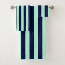 Nautical Stripes Navy Blue en Mint Green