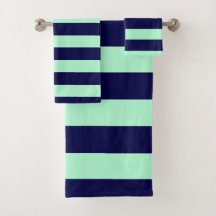 Nautical Stripes Navy Blue en Mint Green