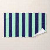 Nautical Stripes Navy Blue en Mint Green Bad Handdoek (Handdoek)