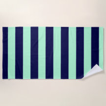 Nautical Stripes Navy Blue en Mint Green