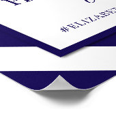 Nautical Stripes & Navy Blue Schip Bruiloft Welkom Poster (Hoek)