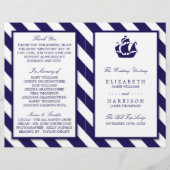 Nautical Stripes & Navy Blue Ship Wedding (Voorkant)