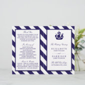 Nautical Stripes & Navy Blue Ship Wedding (Staand voorkant)