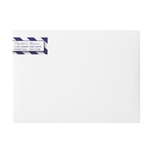 Nautical Stripes & Navy Blue Ship Wedding (Voorkant)