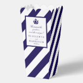 Nautical Stripes & Navy Blue Ship Wedding Bedankdoosjes (Voorkant)