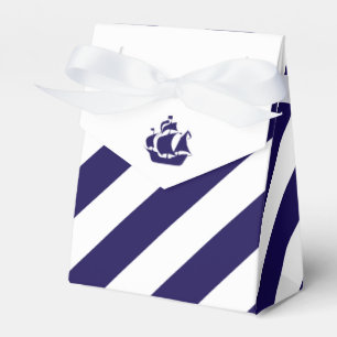 Nautical Stripes & Navy Blue Ship Wedding Bedankdoosjes