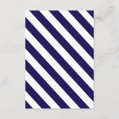 Nautical Stripes & Navy Blue Ship Wedding Detail Informatiekaartje (Achterkant)