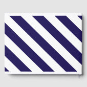 Nautical Stripes & Navy Blue Ship Wedding Gastenboek (Achterkant)