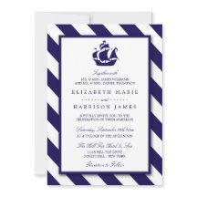 Nautical Stripes & Navy Blue Ship Wedding