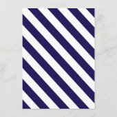 Nautical Stripes & Navy Blue Ship Wedding Menu (Achterkant)