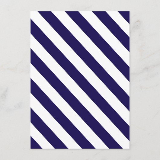 Nautical Stripes & Navy Blue Ship Wedding Menu (Achterkant)
