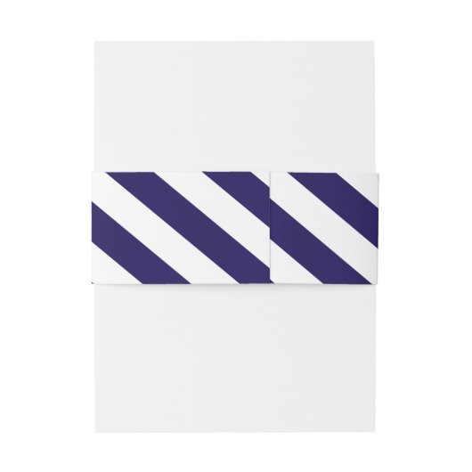 Nautical Stripes & Navy Blue Ship Wedding Uitnodigingen Wikkel (Achterkant Voorbeeld)