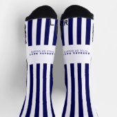 Nautical Stripes Navy Blue Trendy Stylish Sokken (Top)