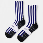 Nautical Stripes Navy Blue Trendy Stylish Sokken (Links)