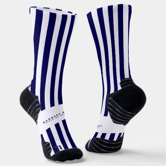 Nautical Stripes Navy Blue Trendy Stylish Sokken (Gebogen)