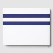 Nautical Stripes navy blue white anchor bruiloft Gastenboek (Achterkant)