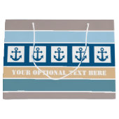 Nautical Stripes op maat geschenktas Large Cadeautasje (Voorkant)