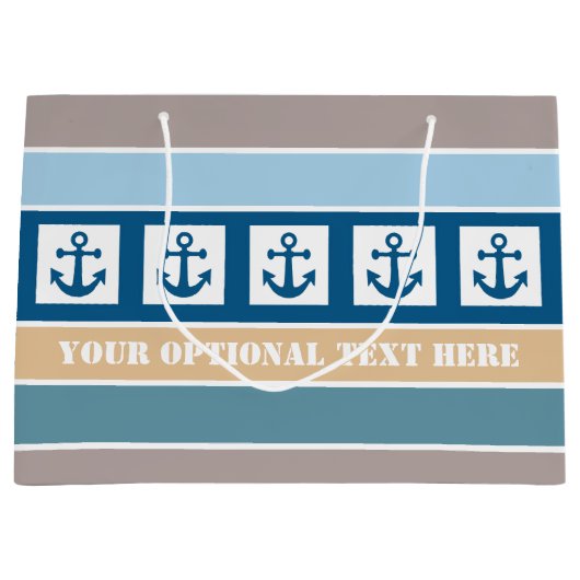 Nautical Stripes op maat geschenktas Large Cadeautasje (Voorkant)