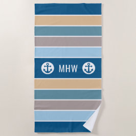 Nautical Stripes op maat monogram strandlaken