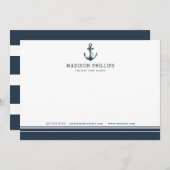 Nautical Stripes Personalized Real Estate Agent Notitiekaartje (Voorkant / Achterkant)