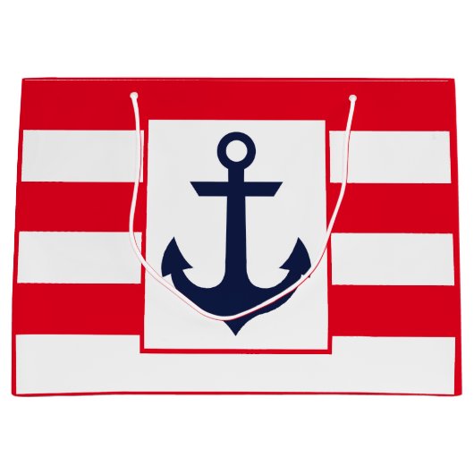 Nautical Stripes | Rood Large Cadeautasje (Voorkant)