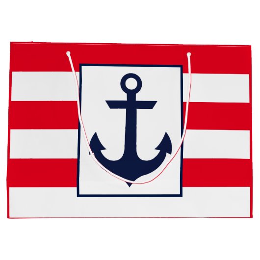 Nautical Stripes | Rood Large Cadeautasje (Achterkant)