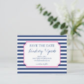 Nautical Stripes Save the Date (Staand voorkant)